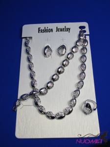 FJ0274White chain necklace and earrings jewelry