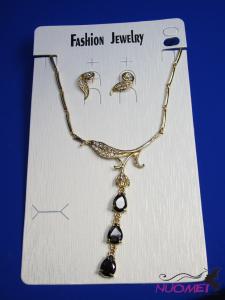 FJ0276Golden chain necklace and earrings jewelry
