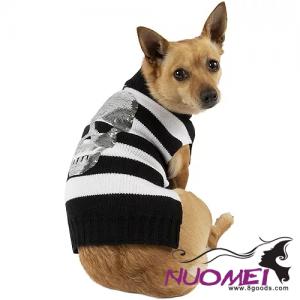 DC0029 Black & White Sequin Skull Halloween Sweater for Dogs