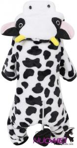 DC0115 Pet Milk Cow Costume with Hat Funny Dog Winter Costume