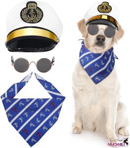 DC0124 3 Pieces Captain Sailor Pet Costume Set