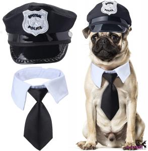 DC0152 2 Pieces Pet Police Costume Accessory Set
