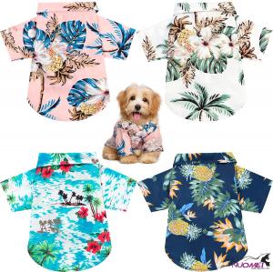 DC0225 4 Pieces Pet Summer T-Shirts Hawaii Style