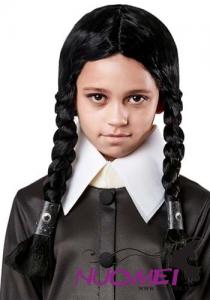 CW0266 The Adams Family 2 Wednesday Wig with Braids for Kids