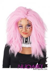 CW0312 Crimped N Kooky Pink Wig for Women