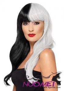 CW0392 Deluxe Black and Grey Heat Stylable Wig