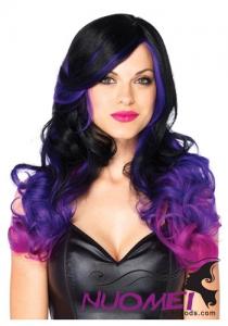 CW0420 Purple and Black Two-Tone Costume Wig