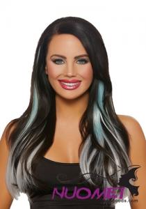 CW0478 3-Piece Long Straight Ombre Aqua/Grey Hair Extensions