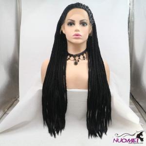 L-001 Lady Women Natural Hairline 1b# Lace Front Wigs for Cosplay Party 24″