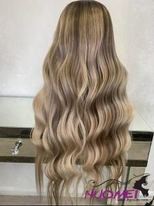 LW0005 New Fashion Blonde Long Wave Wig