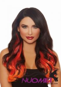 LW0022 Long Straight 3-Piece Ombre Burg/Red/Orange Hair Extensions