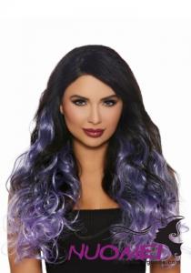 LW0029 Womens Long Curly Lavender Ombre Hair Extensions