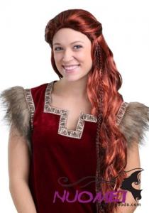 A0060 Womens Red Viking Wig