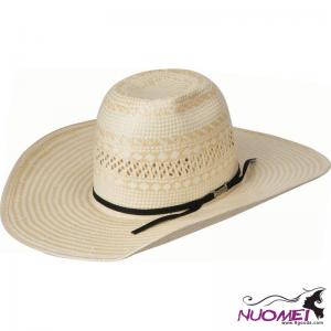 F0014 Natural Poli Rope 4-1/2in. Brim Straw Cowboy Hat