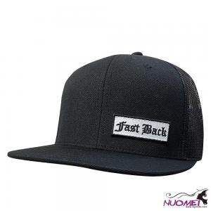 F0067 Black Cap with White Logo Patch