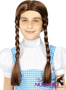 A0159 Brown Wig with Braids for Girls