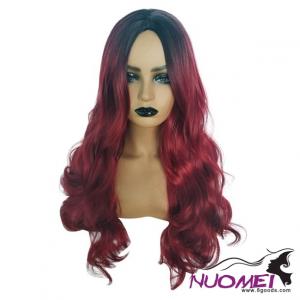 A0174 Party Cosplay Red Long Wave Sexy Curly Wavy Synthetic Wigs
