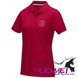 D0182 GRAPHITE GREY SHORT SLEEVE LADIES GOTS ORGANIC POLO XS in Red