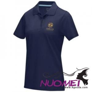 D0184 GRAPHITE GREY SHORT SLEEVE LADIES GOTS ORGANIC POLO XS in Navy