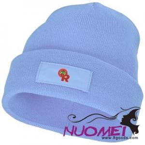 F0146 BOREAS BEANIE with Patch in Light Blue