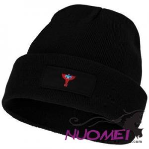 F0147 BOREAS BEANIE with Patch in Black Solid