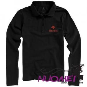 D0331 OAKVILLE LONG SLEEVE LADIES POLO in Black Solid
