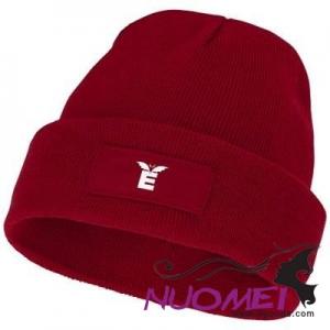 F0164 BOREAS BEANIE with Patch in Red