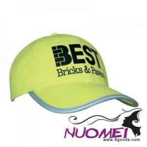 F0183 LUMINESCENT SAFETY BASEBALL CAP with Reflective Trim