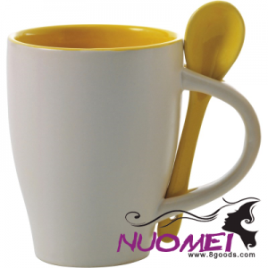 D0452 COFFEE MUG with Spoon in Yellow