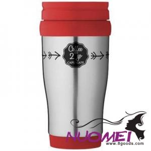 D0485 SANIBEL 400 ML THERMAL INSULATED MUG in Silver-red