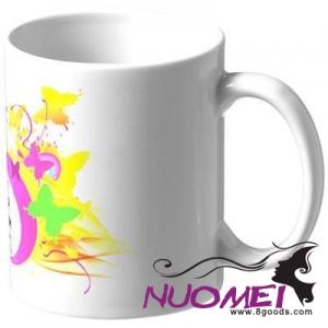 D0486 PIC 330 ML CERAMIC POTTERY SUBLIMATION MUG in White Solid