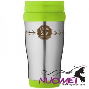 D0490 SANIBEL 400 ML THERMAL INSULATED MUG in Silver-lime Green