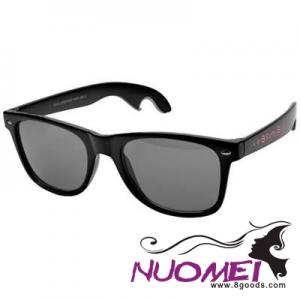 B0507 SUN RAY SUNGLASSES with Bottle Opener in Black Solid