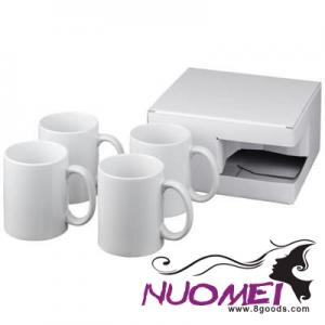 D0550 CERAMIC MUG 4-PIECES GIFT SET in White Solid