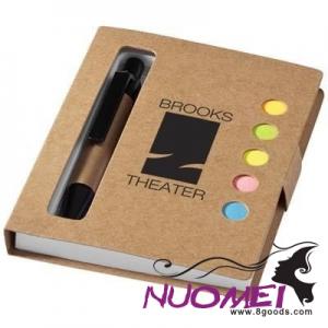 F0412 COLOUR STICKY NOTES BOOKLET with Pen in Natural