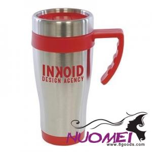 D0600 OREGON STAINLESS STEEL METAL TRAVE MUG in Red