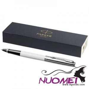 D0614 JOTTER PLASTIC with Stainless Steel Metal Rollerbal Pen in White Solid