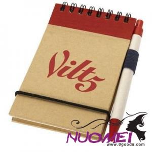 D0620 ZUSE A7 RECYCLED JOTTER NOTE PAD with Pen in Natural-red