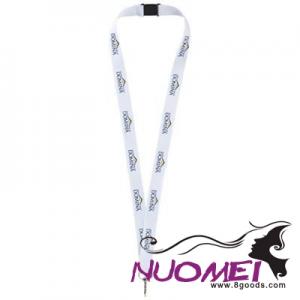F0553 LAGO LANYARD with Break-away Closure in White Solid