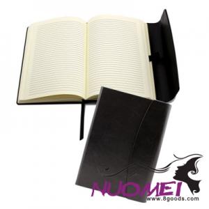 D0645 A5 MAGNET NOTE BOOK in Black, Finished in Leather Look PU