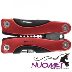 H0116 CASPER 8-FUNCTION MULTI-TOOL with LED Torch in Red