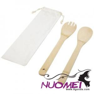 F0711 BAMBOO SALAD SPOON AND FORK