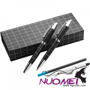D0740 METAL BALL PEN AND ROLLERBALL PEN in Black & Silver