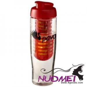 A0356 H2O TEMPO® 700 ML FLIP LID SPORTS BOTTLE & INFUSER in Transparent-red