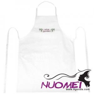 F0775 APRON with Tie-back Closure in White Solid