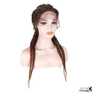 F0801 Womens Faux Hand Braided Synthetic Lace Braided Wig