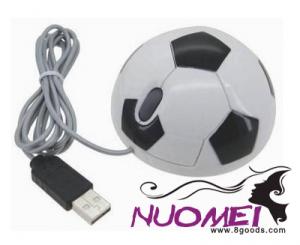 D0883 FOOTBALL USB OPTICAL COMPUTER MOUSE in White & Black