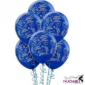D1019 6ct, 12in, Royal Blue Birthday Balloons - Confetti