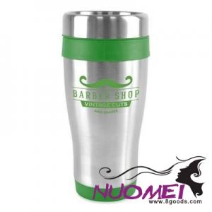 H0514 ANCOATS STAINLESS STEEL METAL TUMBLER with Green Trim