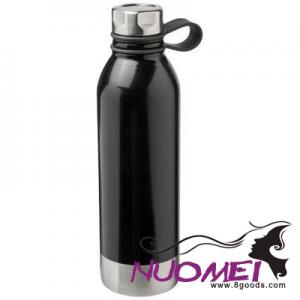 A0376 PERTH 740 ML STAINLESS STEEL METAL SPORTS BOTTLE in Black Solid
